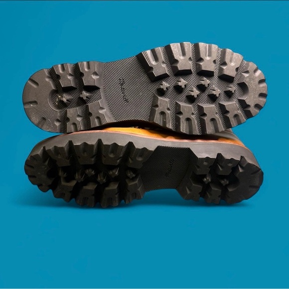 Madewell Citywalk Lugsole Lace-Up Boots // Back-Zip Combat Luggage Brown - Picture 4 of 4